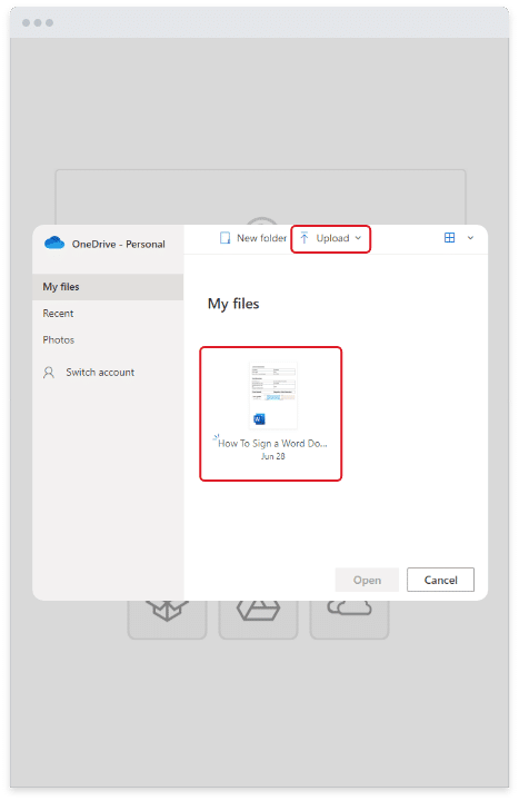 Onedrive upload